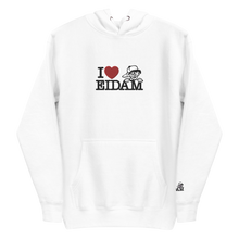 Načíst obrázek do prohlížeče Galerie, Mikina s nášivkou I ❤ EIDAM bílá
